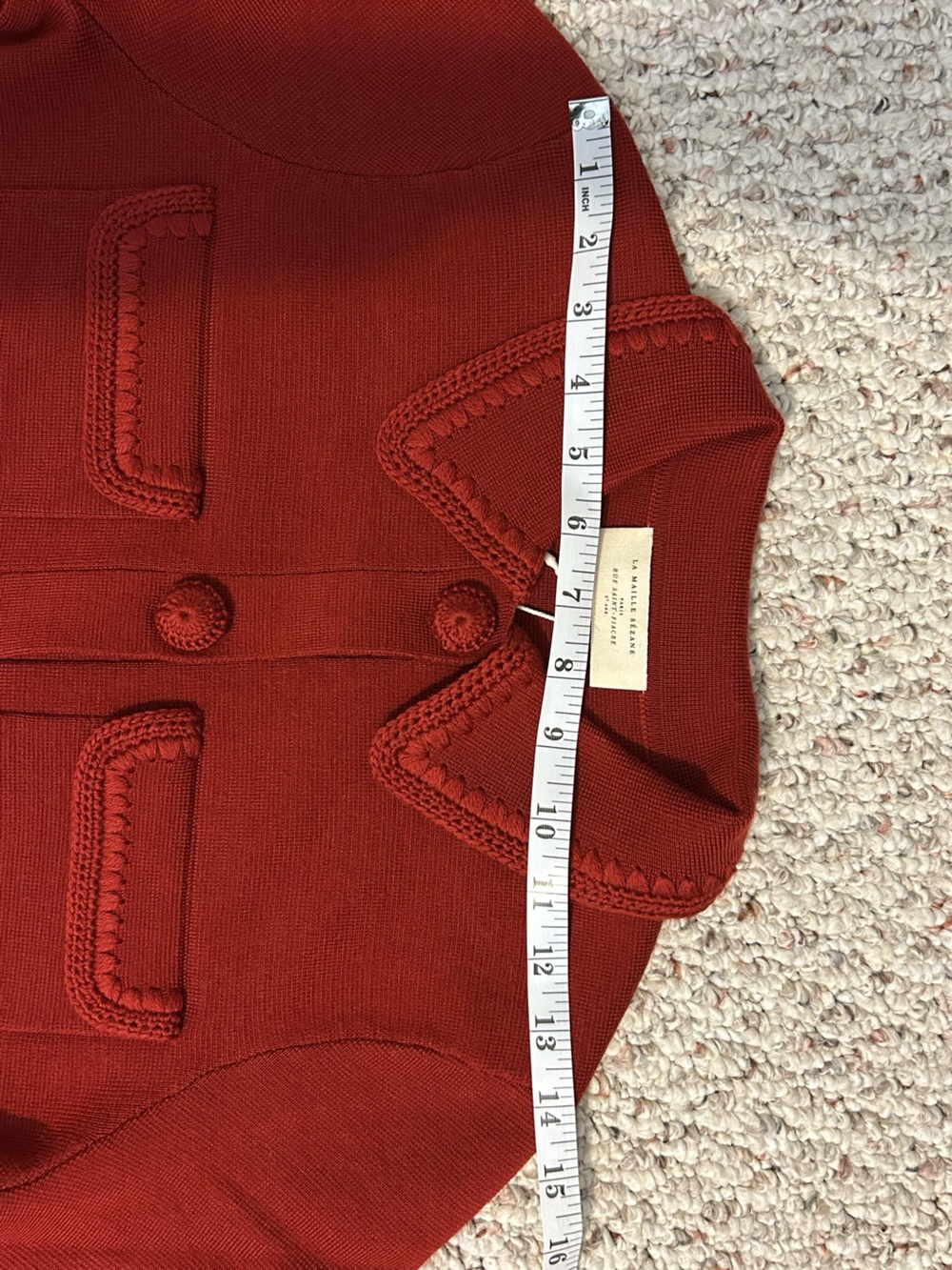 Sezane Betty Cardigan - Terracotta Crochet - XS - Picture 13 of 16
